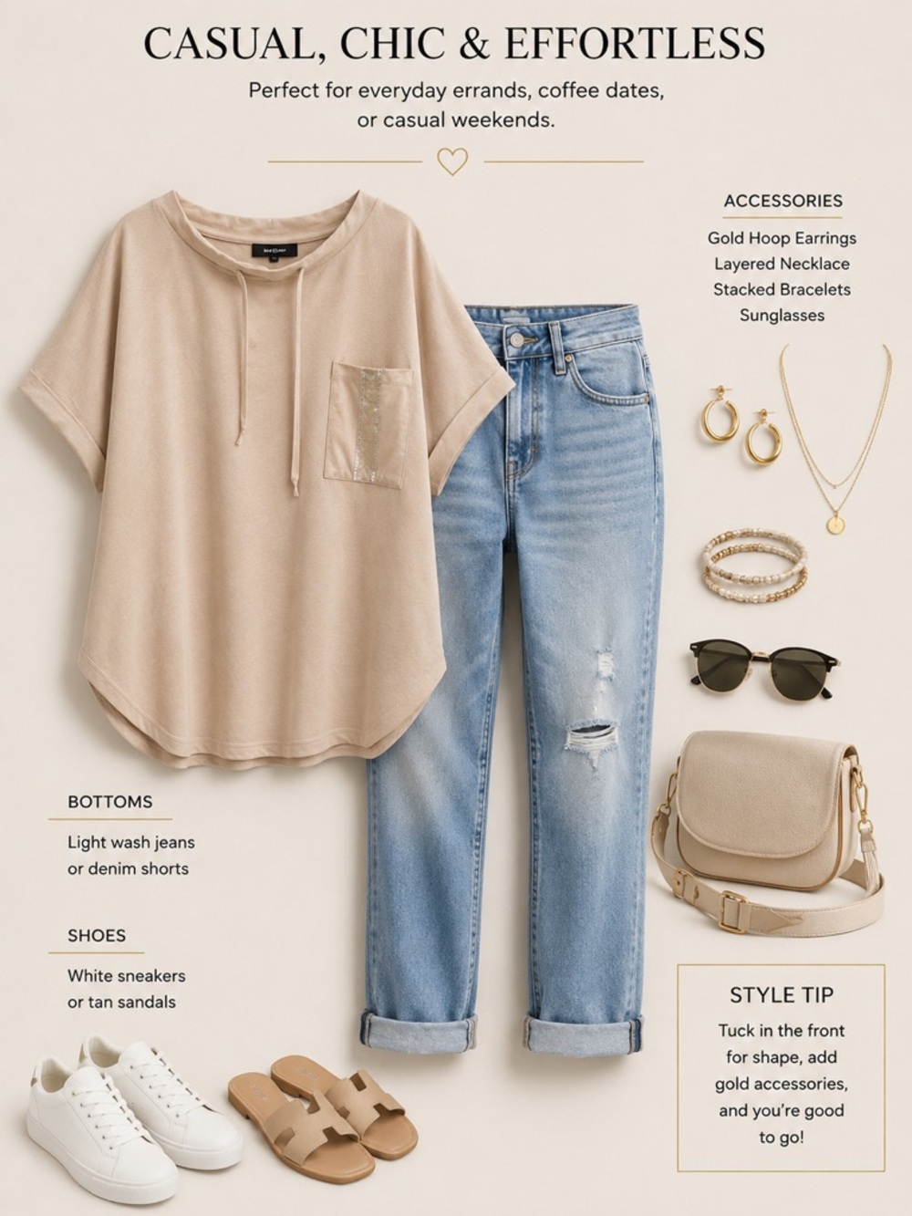 Casual Tan Short Sleeve women’s shirt,95% cotton over‎ size